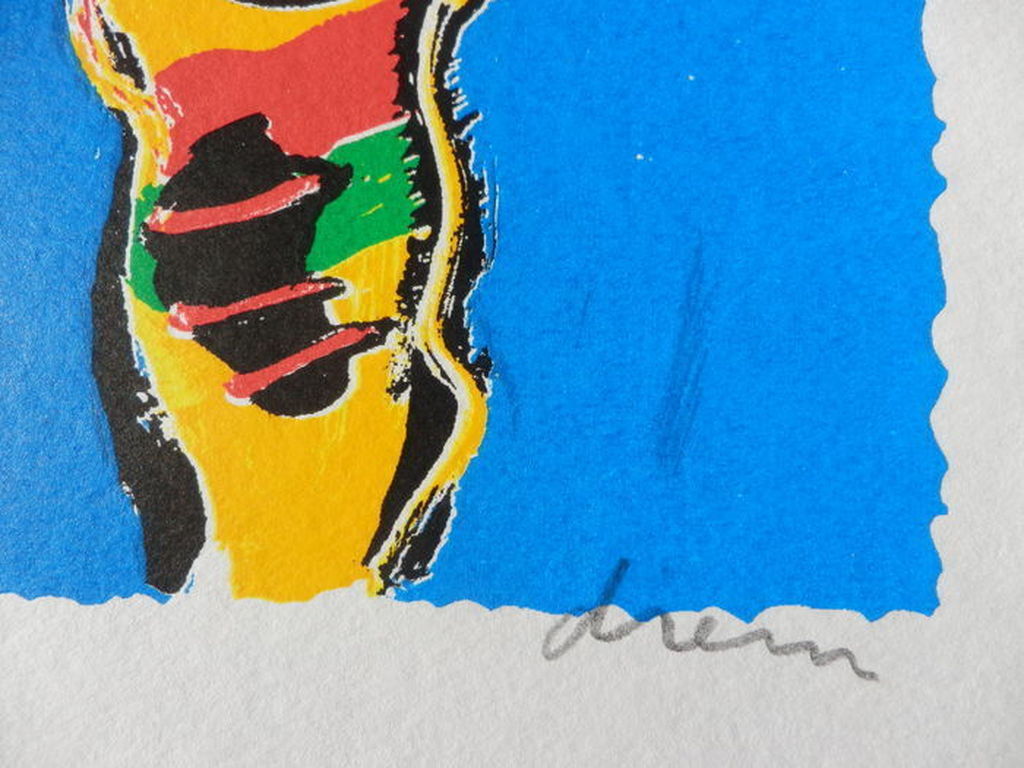 PETER DIEM DESIGNERS COW BLUE Zeefdruk   Handgesigneerd kopen? Bied vanaf 25!
