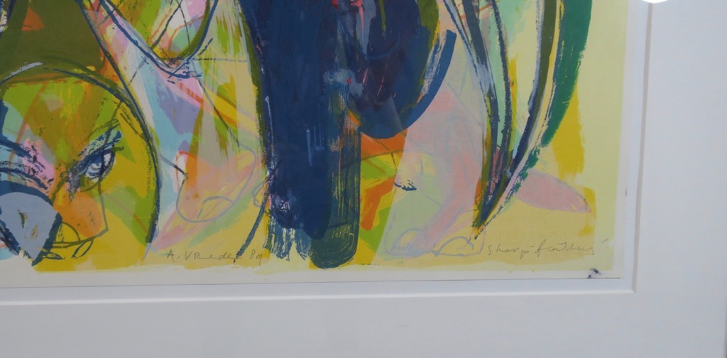 Anton Vrede: Litho, Sharp feathers - Ingelijst kopen? Bied vanaf 40!