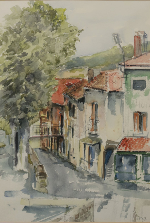 Wim Tax: Aquarel, Folignac - Ingelijst kopen? Bied vanaf 20!