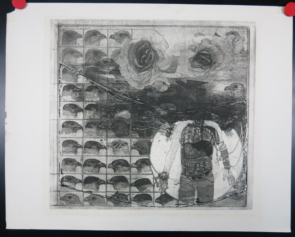 Charles Donker: Ets, De valkenier in zijn eigen loer verward kopen? Bied vanaf 160!