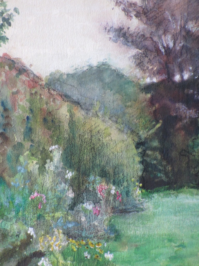 Cornelia van Trigt-Hoevenaar, Weelderige tuin, Aquarel kopen? Bied vanaf 1!