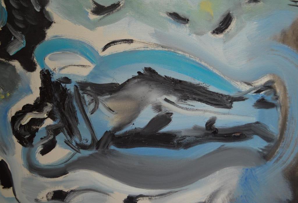 Henk Eikenaar (Empel 1945-   Vrouw-in-vaas ( 2001, olie/doek ) 50x40 ingelijst verkocht voor € 65!