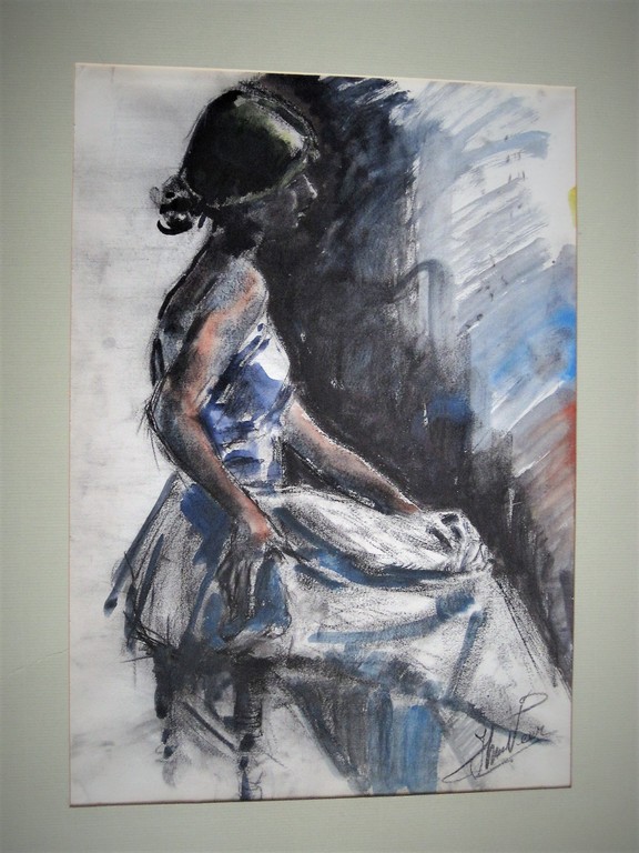  GROOT Pastel  "jonge vrouw in schemering" Jan vd Veer - Nieuwe Haagse School  kopen? Bied vanaf 1!