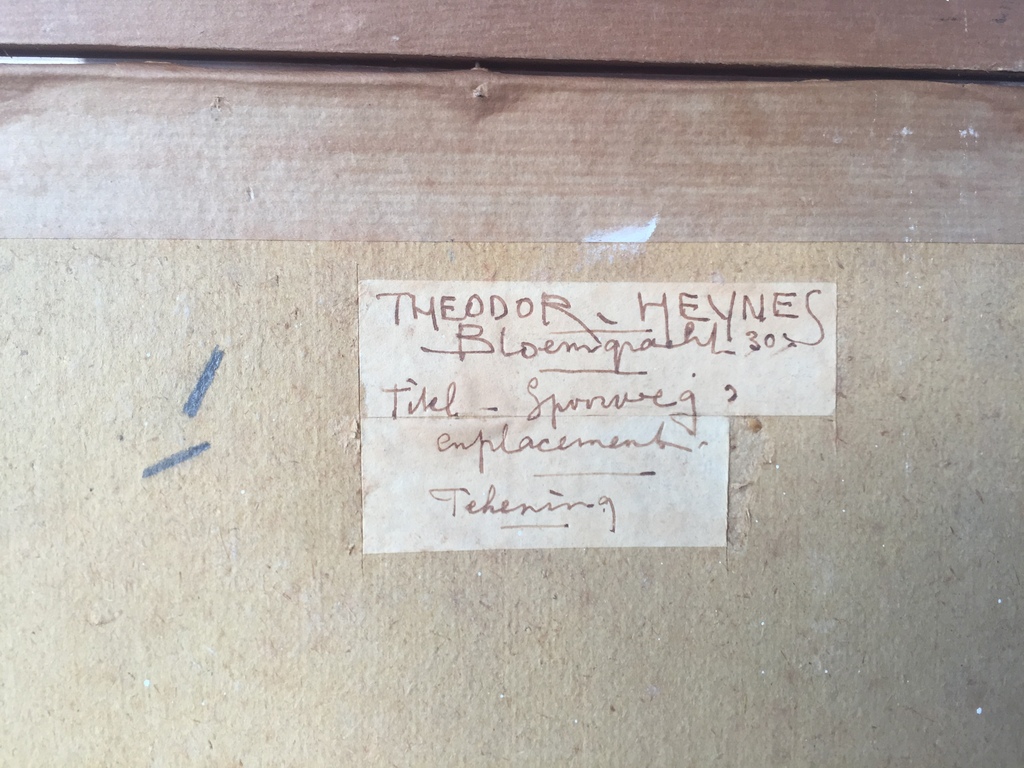 Theodor Heynes - (inkt)tekening 40,5 x 56 cm 1965 - Spoorwegemplacement kopen? Bied vanaf 1!