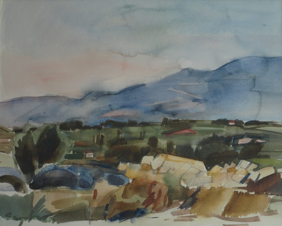 Jan Engelman : Aquarel – Landschap – gesigneerd & ingelijst – ca 1980 kopen? Bied vanaf 85!