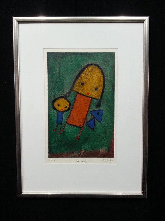 Giovanni Vetere, zeefdruk op papier in aluminium lijst, titel" Nel verde" kopen? Bied vanaf 50!