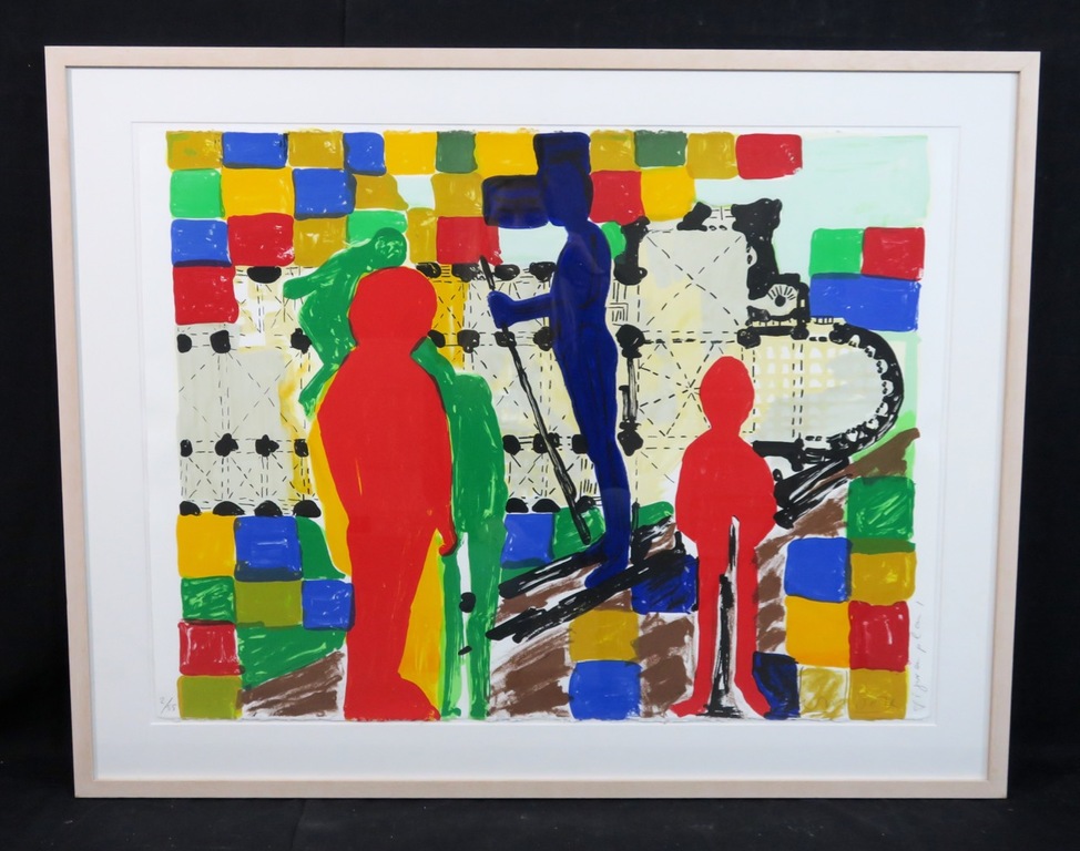 Cees Dolk: Zeefdruk, Figurenplan 1 - Ingelijst kopen? Bied vanaf 10!