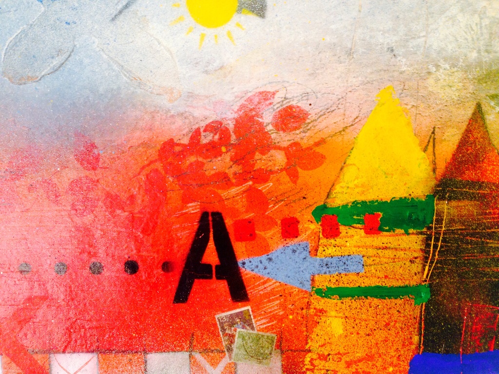 Theo koster, gemengde techniek, hallo zon.  kopen? Bied vanaf 1!