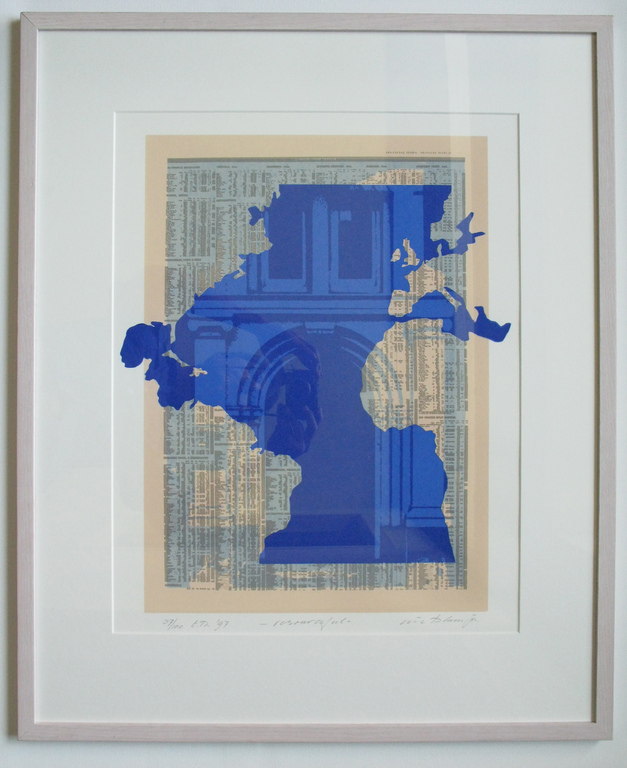 NIC BLANS (jr) - moderne werk uit 1997 mooi INGELIJST. verkocht voor € 80!