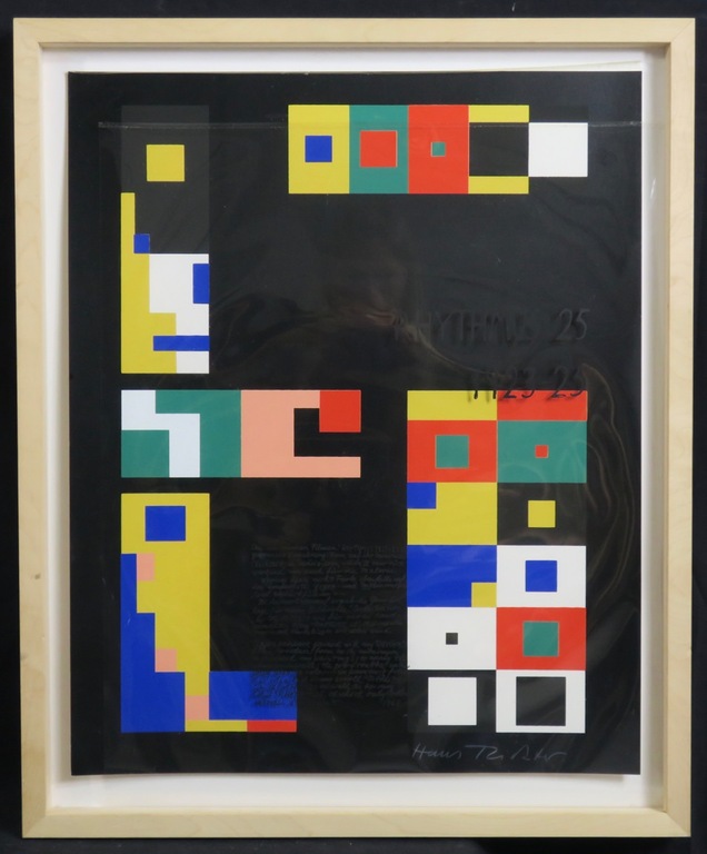 Hans Richter: Zeefdruk met transparante folie, Rhythmus 25 - Ingelijst kopen? Bied vanaf 200!