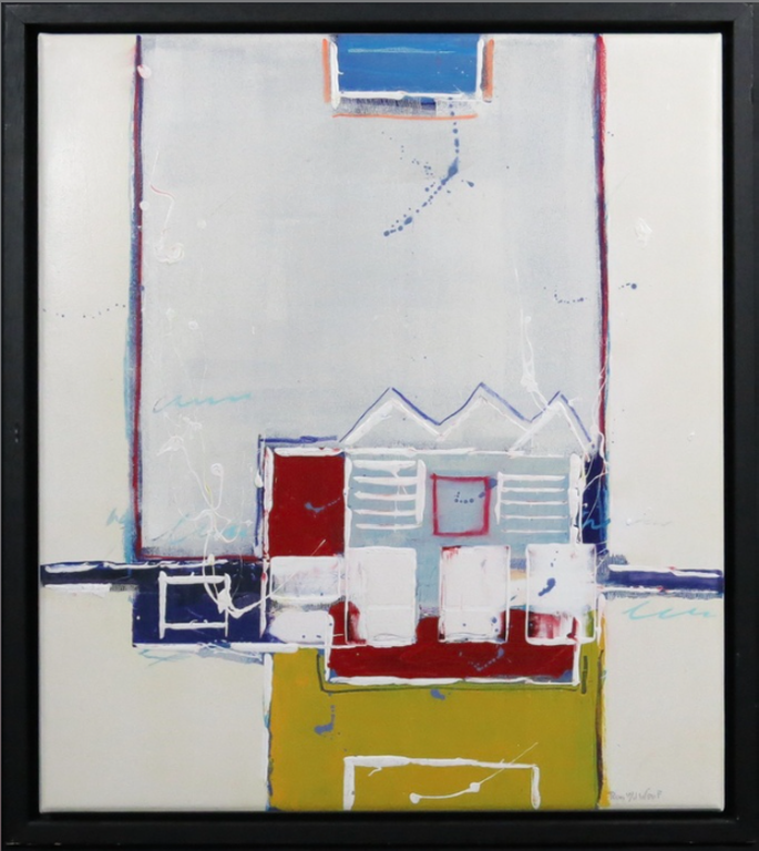 Ron van der Werf: Zeefdruk/monoprint, Zonder titel - Ingelijst kopen? Bied vanaf 50!