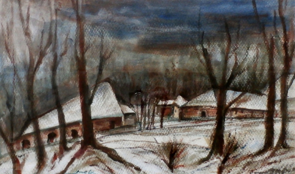 Laatste keer: Jacques Mels - aquarel: landschap in de winter verkocht voor € 85!