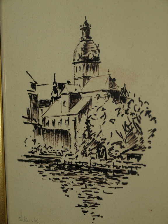 SIMON KOK – Pentekening  – Stockholm  – Gesigneerd- Ingelijst - ca 1980  kopen? Bied vanaf 1!