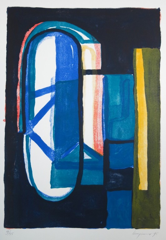 Theo Kuijpers: Litho, Geel/Blauw verkocht voor € 120!