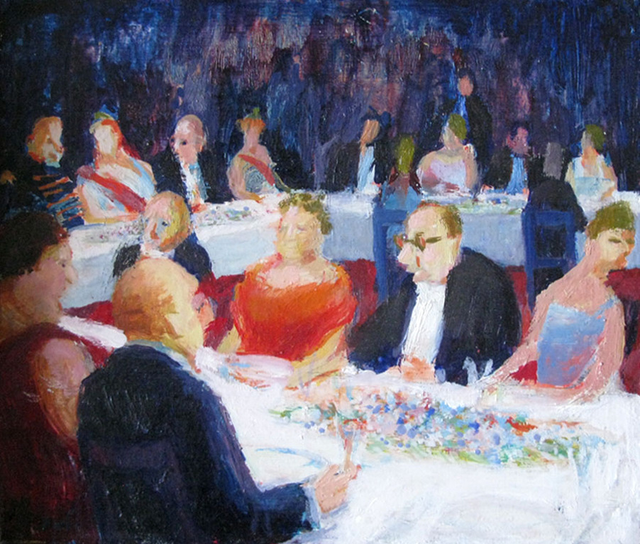 WILLy Belinfante - GALADINER - olieverf op paneel verkocht voor € 110!