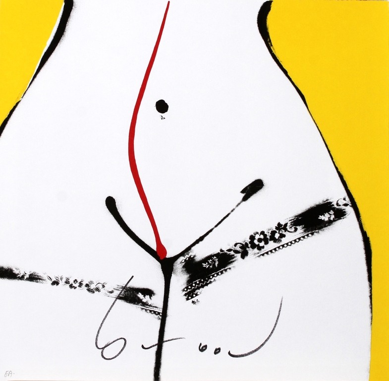 Herman Brood - Originele handgesigneerde zeefdruk - Hips Geel verkocht voor € 125!