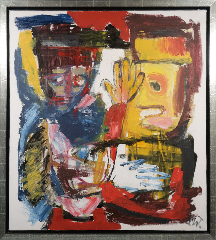 Martin van Wordragen: Olieverf op doek, Trein-conflikt - Ingelijst (Groot) kopen? Bied vanaf 750!