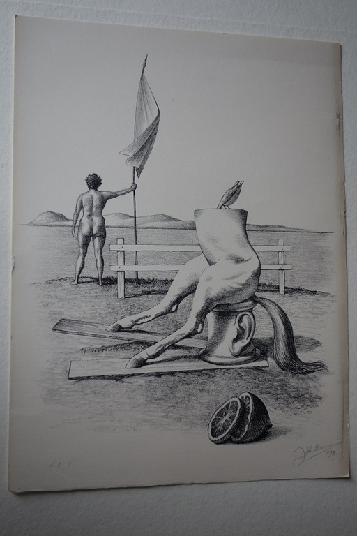 Joop Moesman, Litho "Op wacht". verkocht voor € 221!