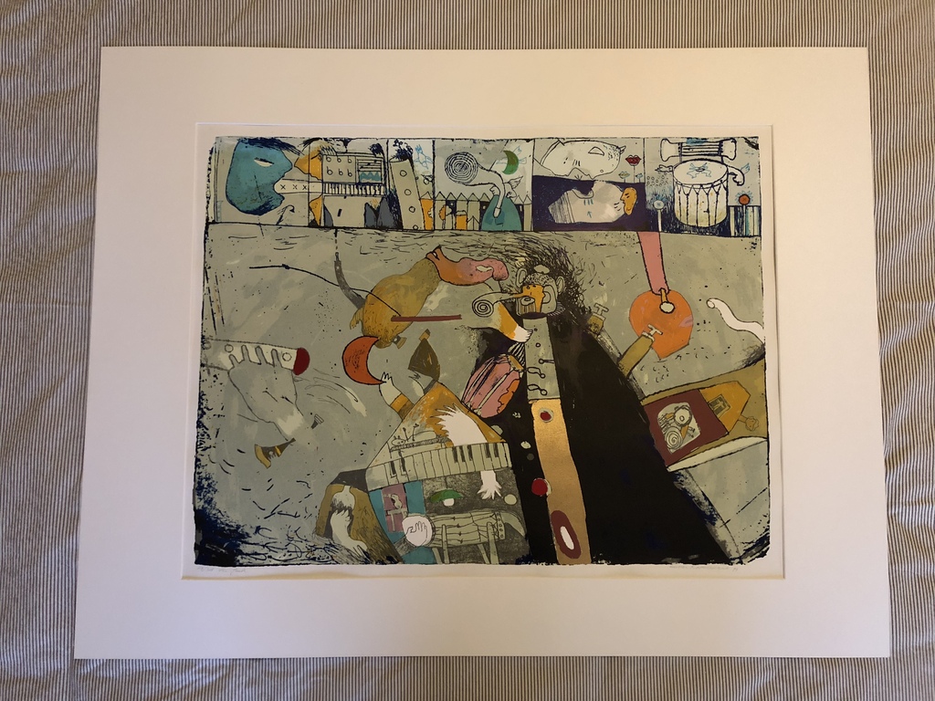 Michel van Overbeeke - Zeefdruk: The Flute 64,5 x 49,5 cm Met passepartout kopen? Bied vanaf 1!