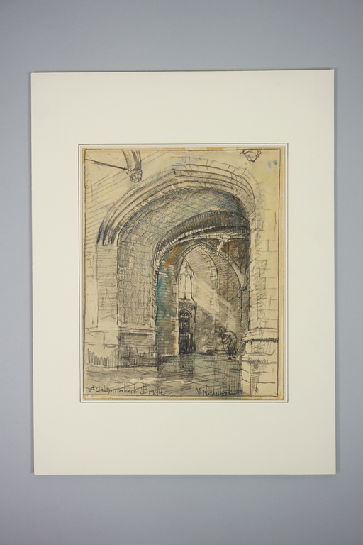 M.L. Middelhoek - gemengde techniek - interieur St. Catharijne Kerk te Brielle kopen? Bied vanaf 20!