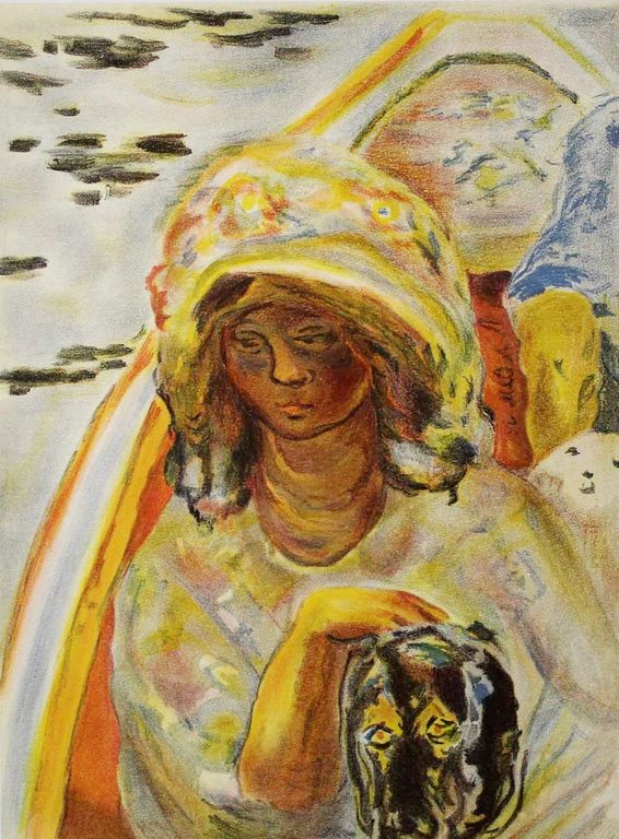 Pierre Bonnard -litho uit 1939 - Jeune fille dans une barque/le petit dejeuner verkocht voor € 69!
