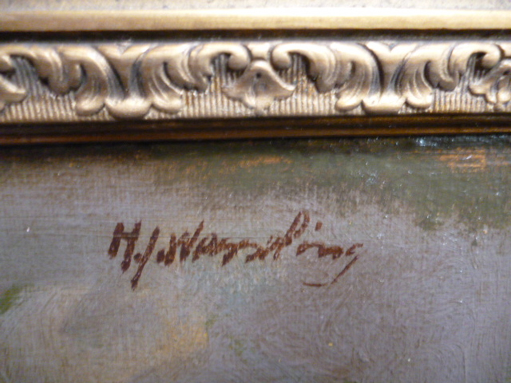 Hendrik Jan Wesseling - olieverf - Dahlia's in groene vaas kopen? Bied vanaf 175!