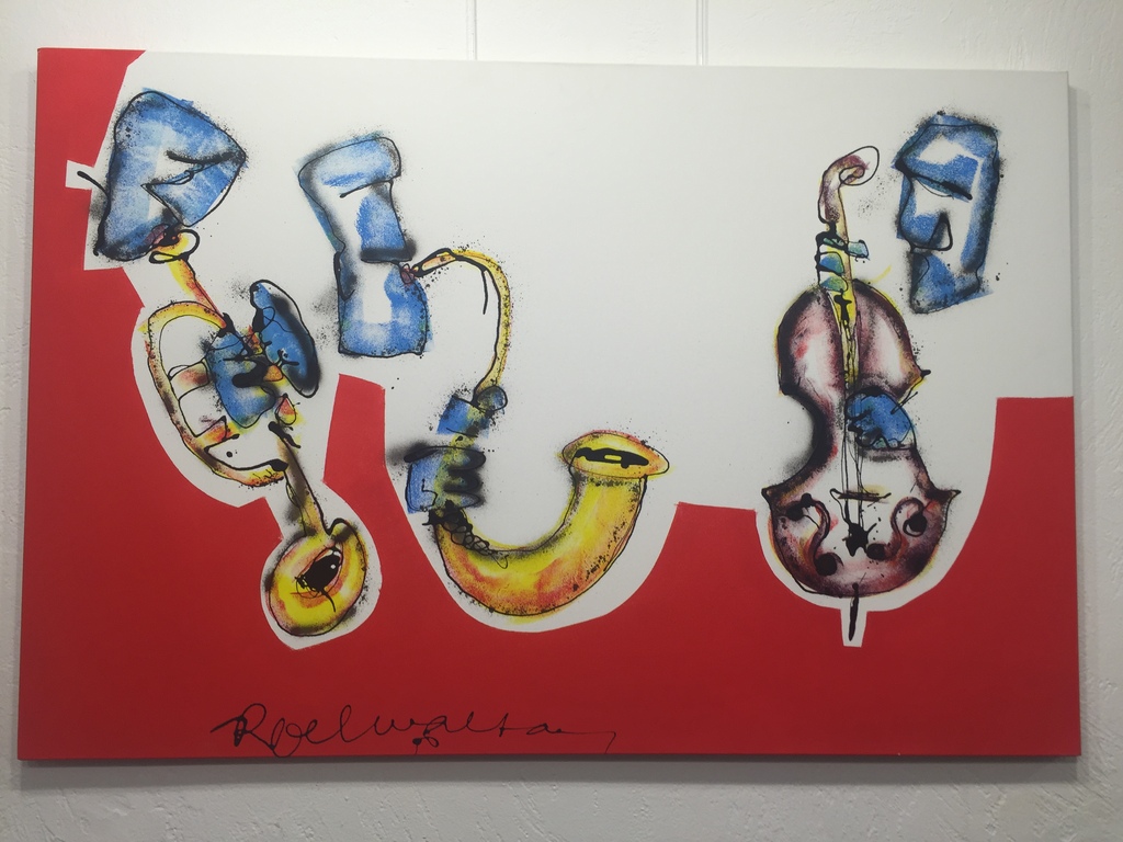 Roel Walta  Acryl op doek  gesigneerd Titel: Muziek liefde kopen? Bied vanaf 1!