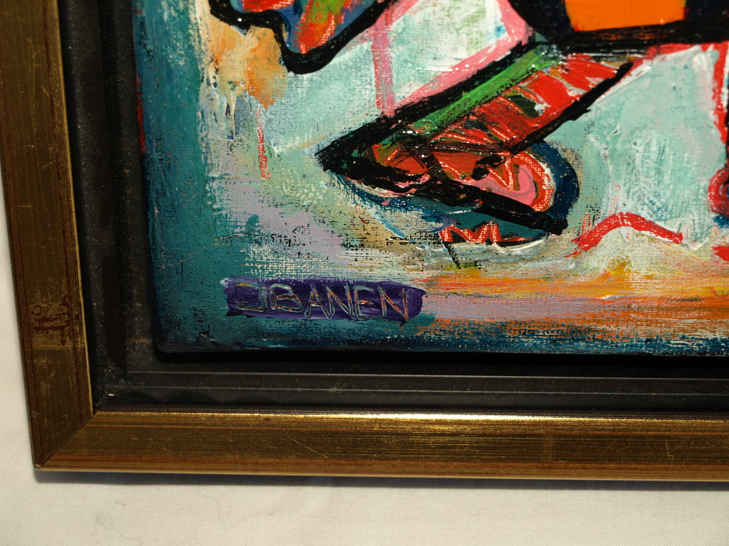 Jasper Banen (1962) – Acryl op doek – ‘Kinderen’  - Gesigneerd & ingelijst –1997 kopen? Bied vanaf 50!