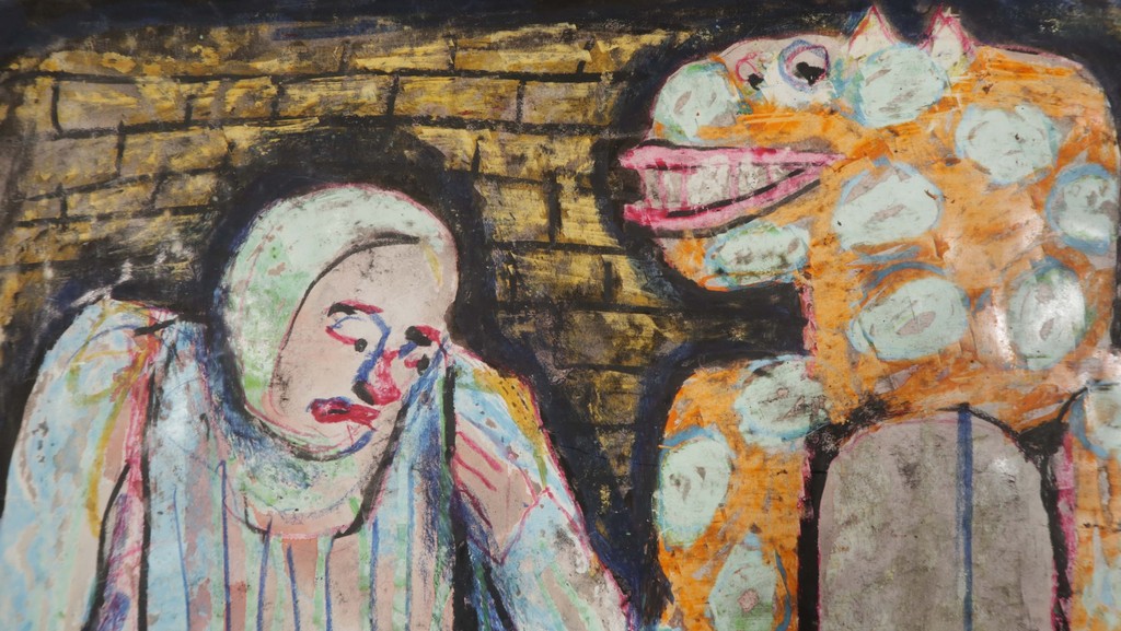 Jim Valentine: Krijttekening en ecoline, Zonder titel kopen? Bied vanaf 40!