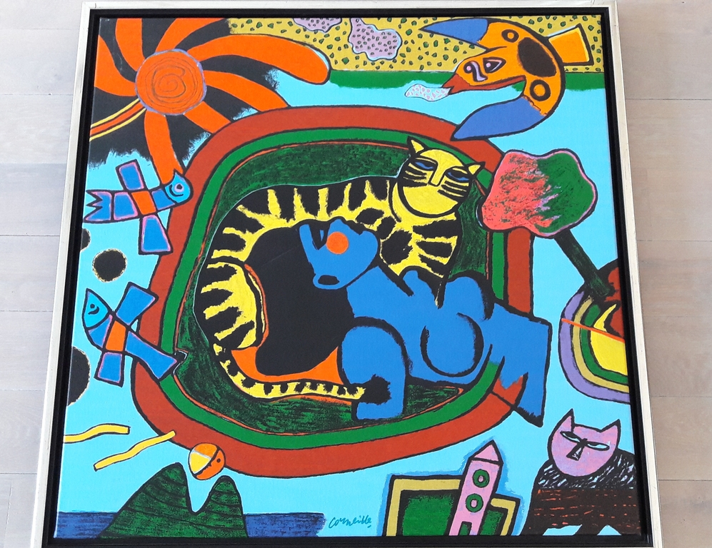 Corneille, giclee, in oplage  gesigneerd, zeer kleurrijk werk  verkocht voor € 605!