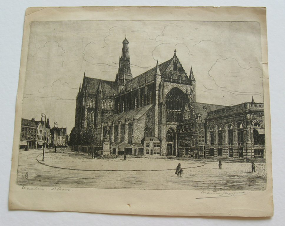 Marius Janssen - ets - Haarlem St.Bavo kopen? Bied vanaf 35!