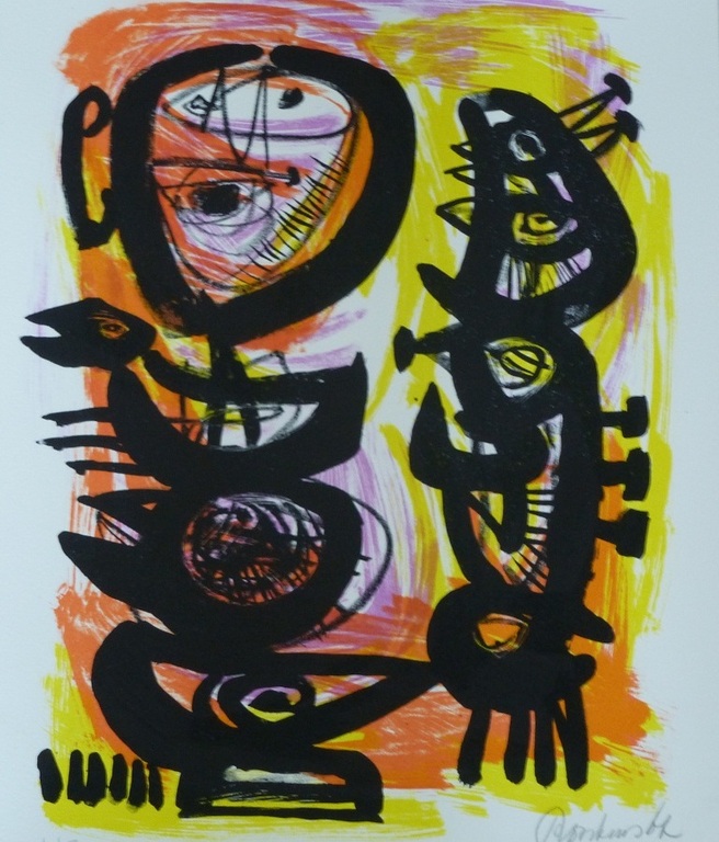 Anton Rooskens, Litho: Compositie, 1967, Handgesigneerd, HC verkocht voor € 350!