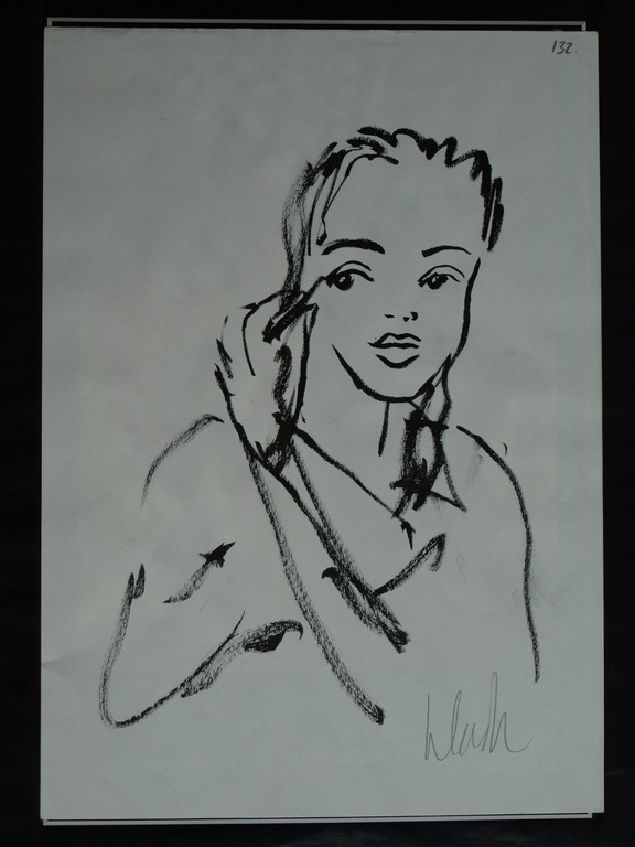 Peter Klashorst : Tekening / schets – Portret vrouw – gesigneerd  kopen? Bied vanaf 1!