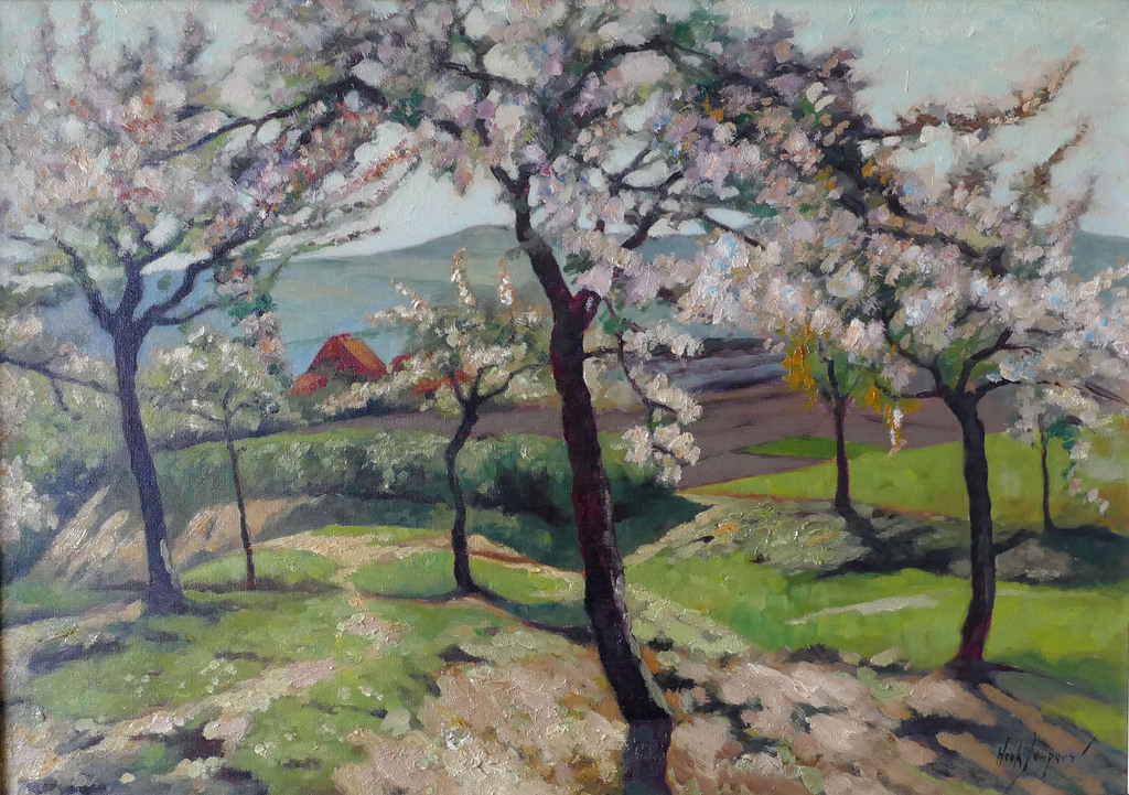Henk Jaspers - olieverf op doek - Lente in de Ooijpolder kopen? Bied vanaf 375!