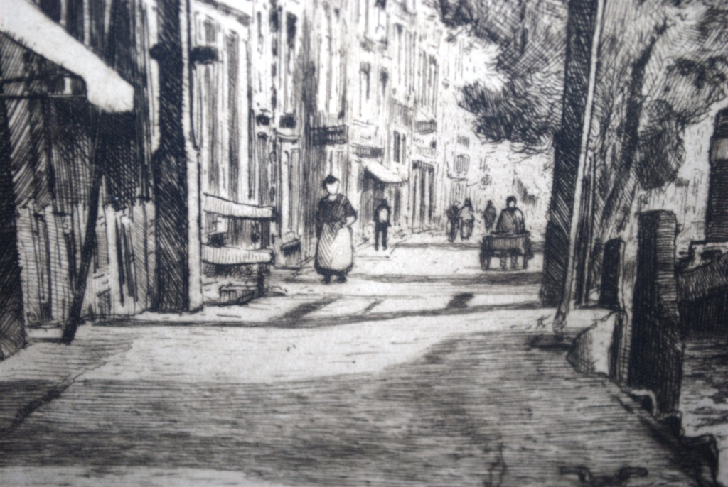 Delftse Vaart ROTTERDAM - ets uit 1928 - H.E. Roodenburg (1895-1987)  kopen? Bied vanaf 45!