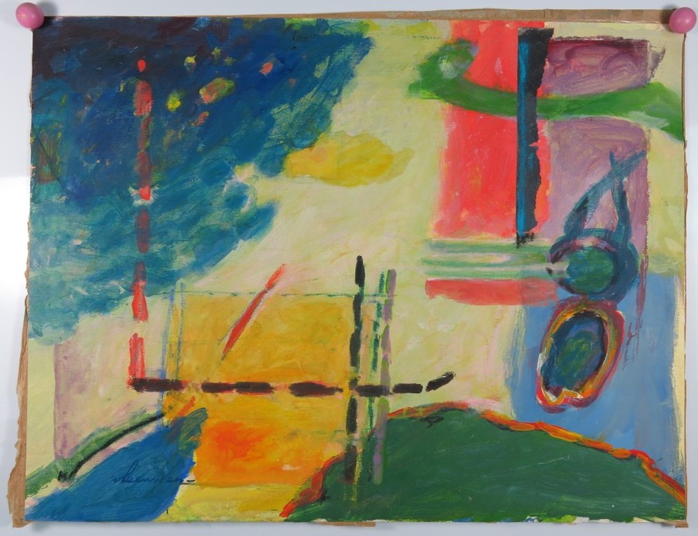 Wil van Leeuwen: Gouache en collage, Z.T.  kopen? Bied vanaf 100!