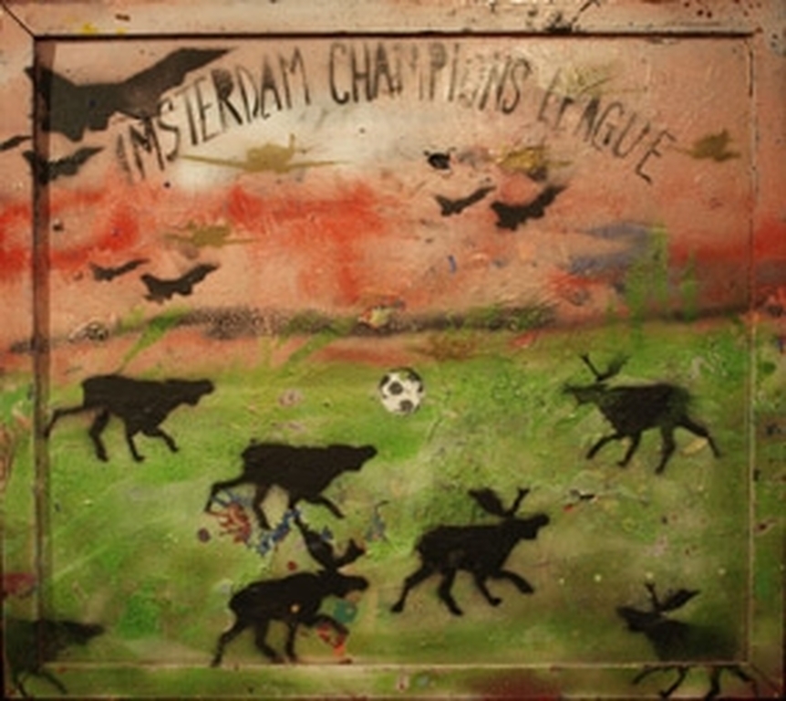 Espen Greger Hagen - 'Amsterdam Champions League' - acryl op paneel kopen? Bied vanaf 99!