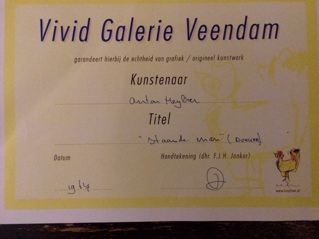 Anton Heyboer - Staande man e.a. (met echheidscertificaat) kopen? Bied vanaf 90!