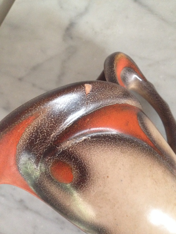 Zenith Gouda, platelen vaas in Sepia ontwerp Willem Stuurman kopen? Bied vanaf 12!