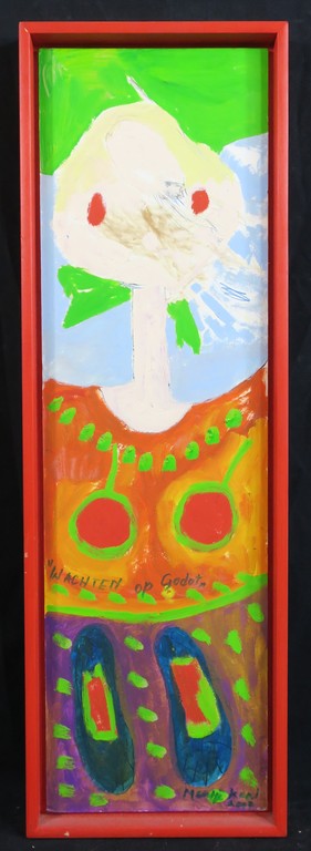 Meertje Kaal: Acryl op board, Wachten op Godot - Ingelijst kopen? Bied vanaf 1!