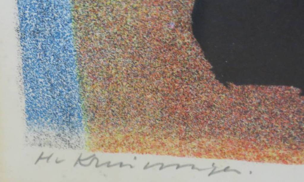 Harry van Kruiningen: Litho, Zuid Frankrijk landschap - Ingelijst kopen? Bied vanaf 70!