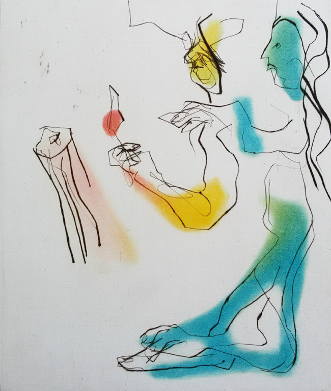 Ger Lataster - Compositie, droge naald ets met aquatint verkocht voor € 125!