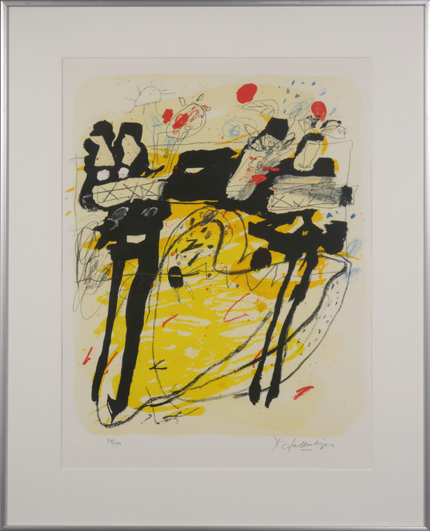 Kees Salentijn: Zeefdruk, Flores III - Ingelijst kopen? Bied vanaf 35!