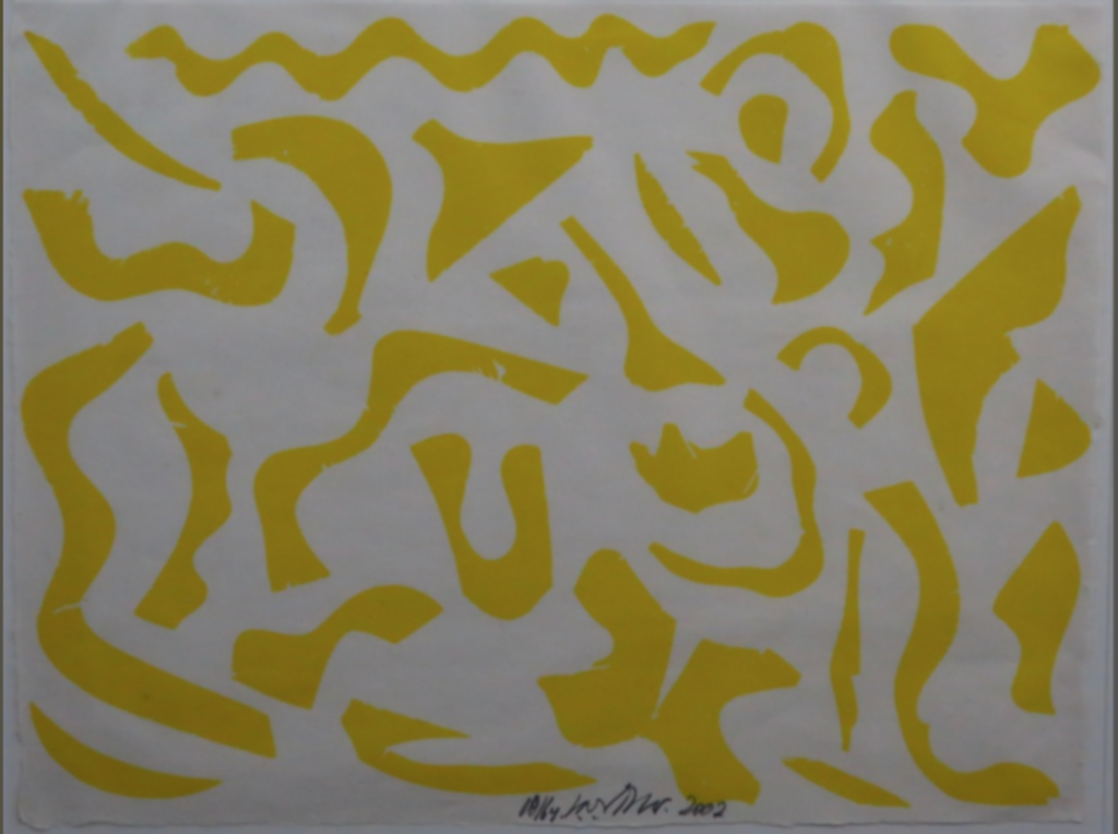 Carel Visser: Houtsnede, Zonder titel (geel) kopen? Bied vanaf 80!