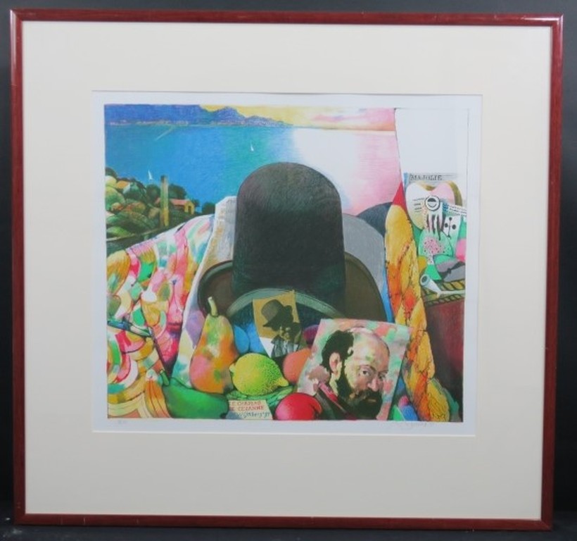 Nicolaas Wijnberg: Litho, Le chapeau de Cezanne - Ingelijst kopen? Bied vanaf 80!