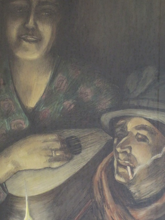 Ella S. Valk 1866-1942 "straatmuzikanten bij kaarslicht"aquarel ca. 1920 kopen? Bied vanaf 1!