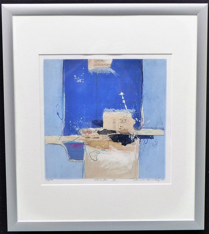 Ron v/d Werf,Zeefdruk op papier met zwelinkt, Prelude 1,Ingelijst Handgesigneerd verkocht voor € 70!