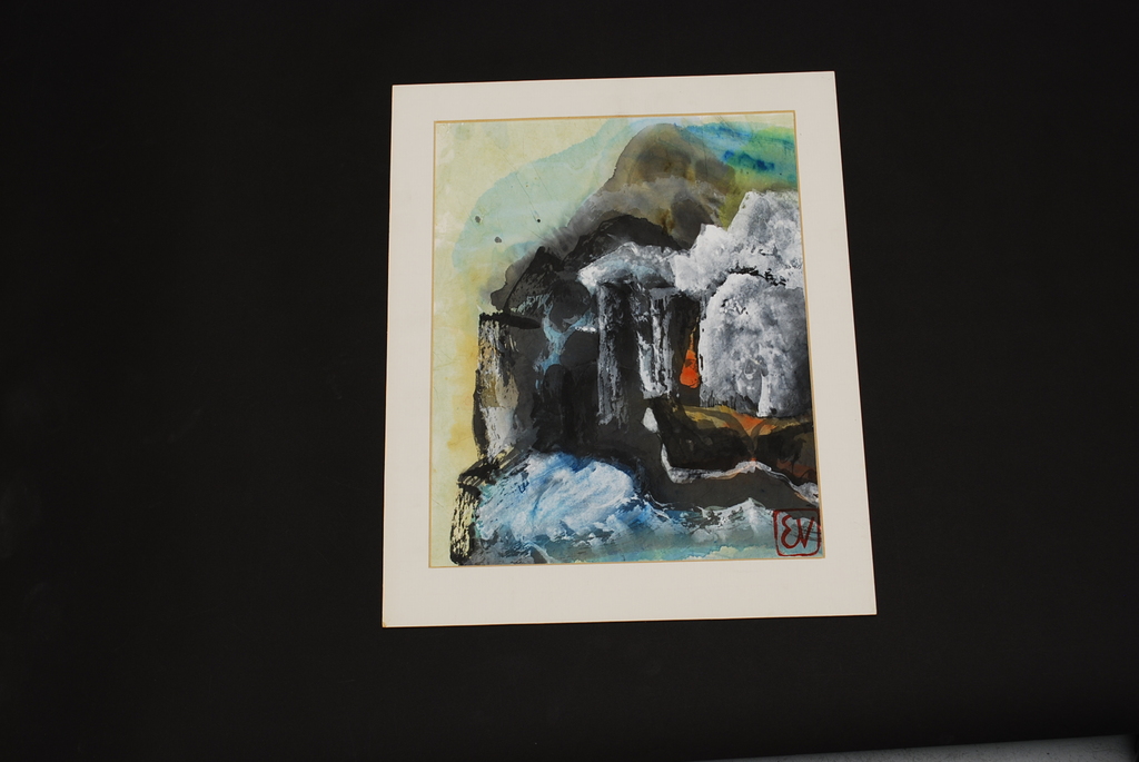 ERNST VIJLBRIEF (1934-2010) aquarel op rijstpapier verkocht voor € 36!