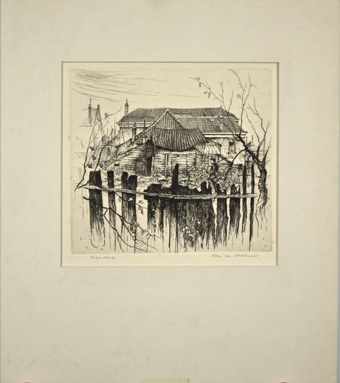 Hans van Dokkum: Ets. Dorpsgezicht kopen? Bied vanaf 35!