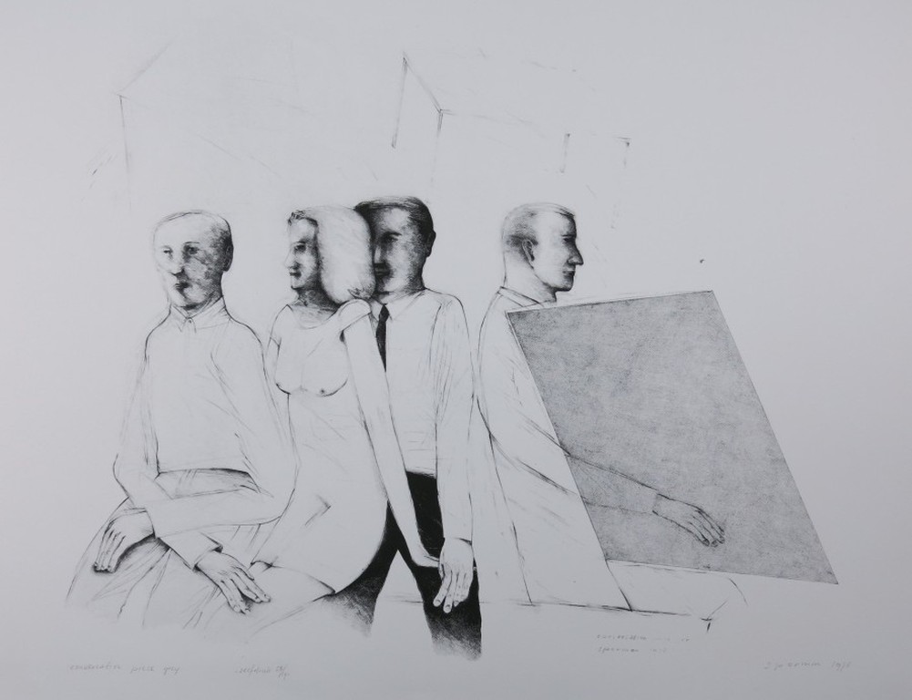 Kees Spermon: Zeefdruk, Conversation piece grey verkocht voor € 35!